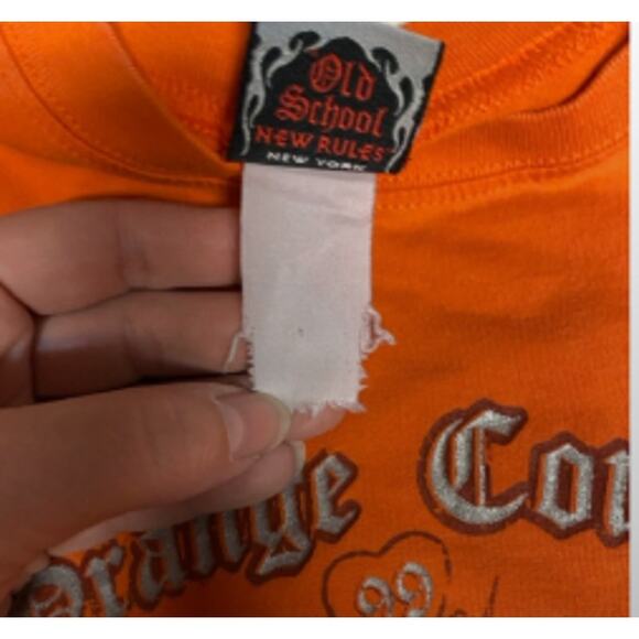 Vintage Biker Tee Orange County Choppers Graphic Orange Men’s L - Picture 5 of 6